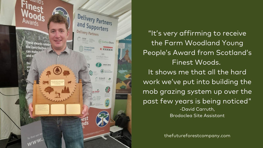 David Carruth wins The Farm Woodland Young People’s Award at Scotland's Finest Woods Awards